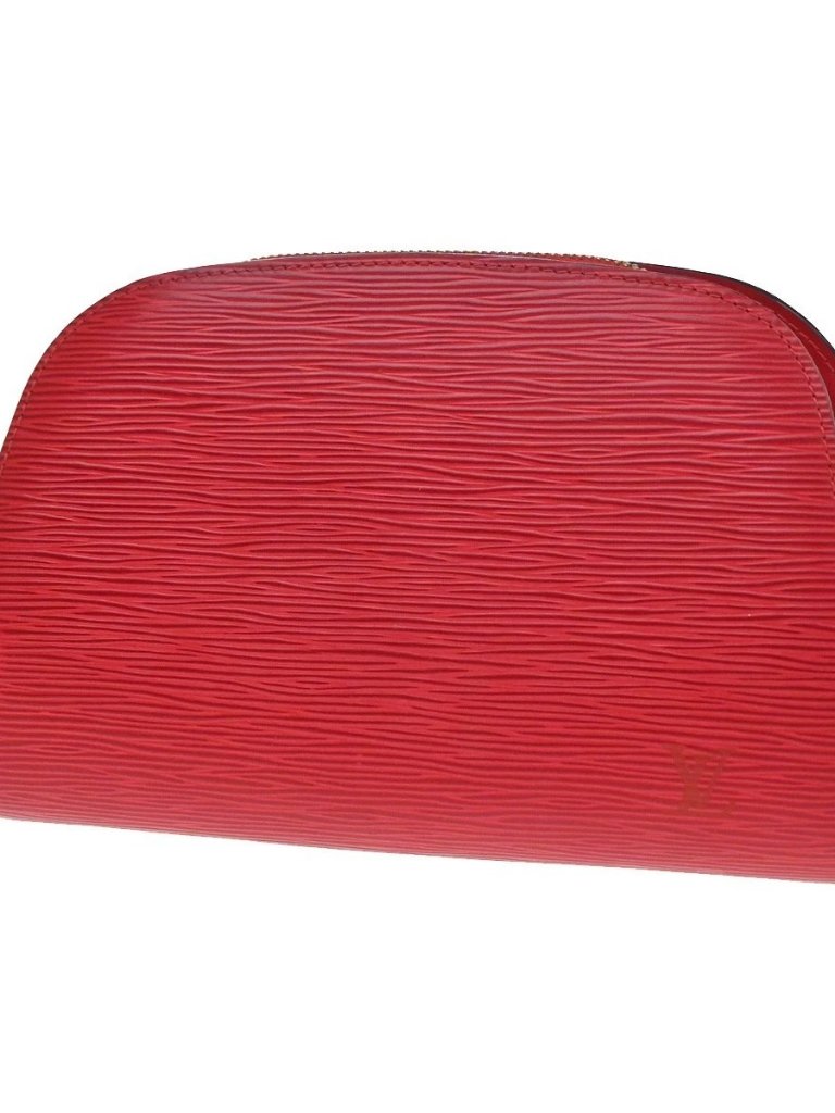 Louis Vuitton Lv Logo Dauphine Mm Pouch Bag Epi Leather Red M48457 05kp581